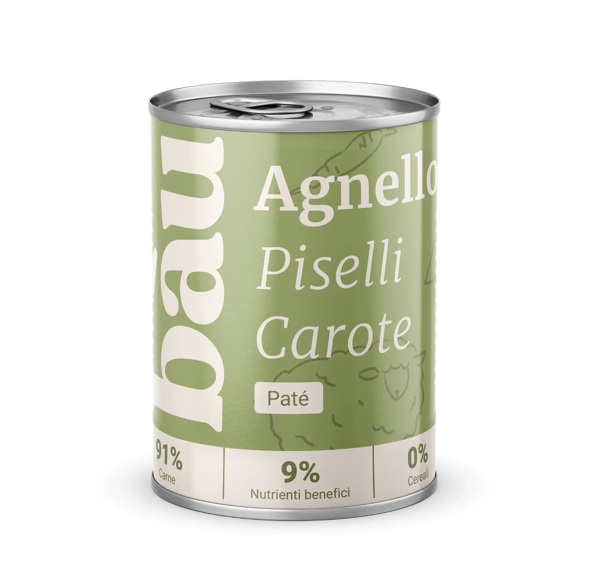 Paté Agnello Piselli e Carote per cani adulti