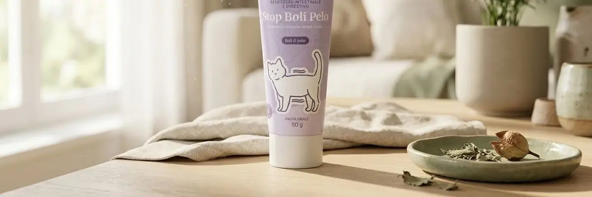 Il prodotto di supporto della linea Miào di Bau Cosmesi per la gestione dei boli di pelo nel gatto aspetto fondamentale per il benessere intestinale dei gatti