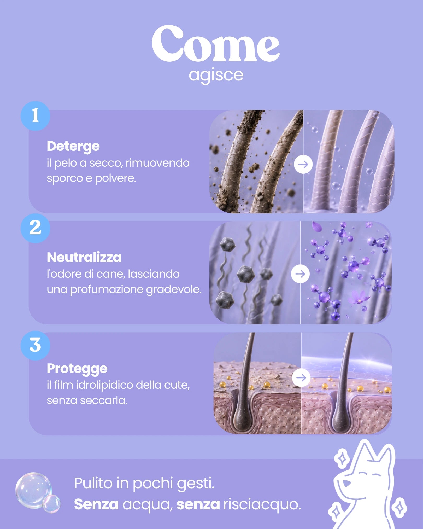 Gel detergente senza risciacquo