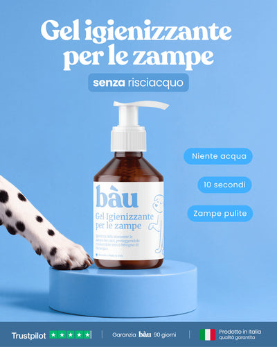 Gel igienizzante per le zampe senza risciacquo