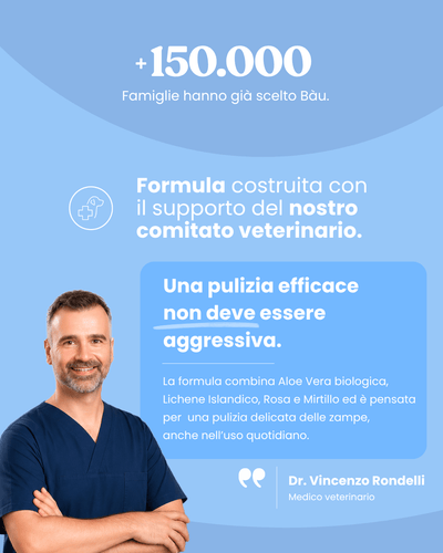 Gel igienizzante per le zampe senza risciacquo