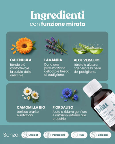 Lozione detergente per le orecchie