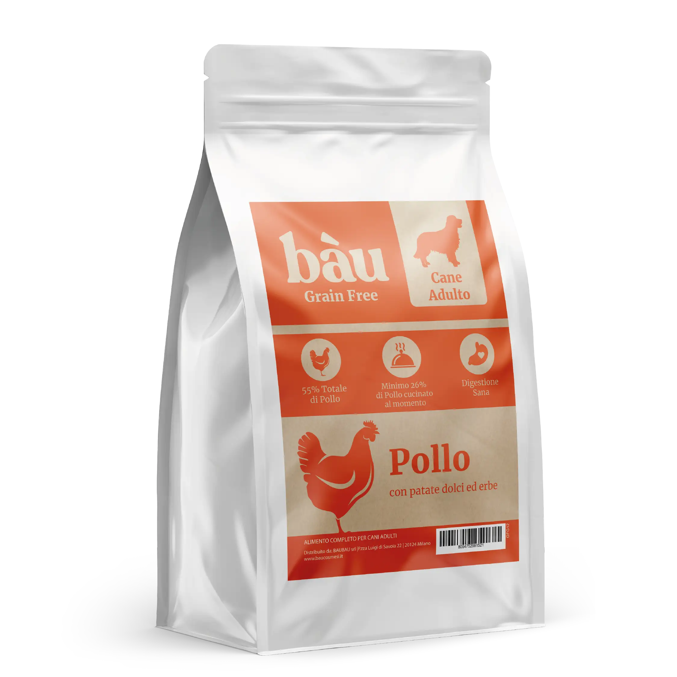 Crocchette con Pollo, Patate Dolci ed Erbe per cani adulti di taglia media