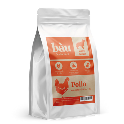 Crocchette con Pollo, Patate Dolci ed Erbe per cani adulti di taglia media